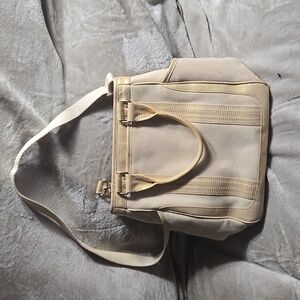 Cole Haan Crossbody Purse, cream w/gold trim